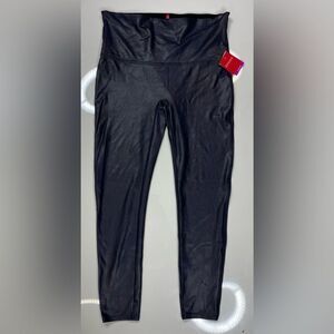 Spank Faux Leather Leggings Women 2X Night Navy NWT